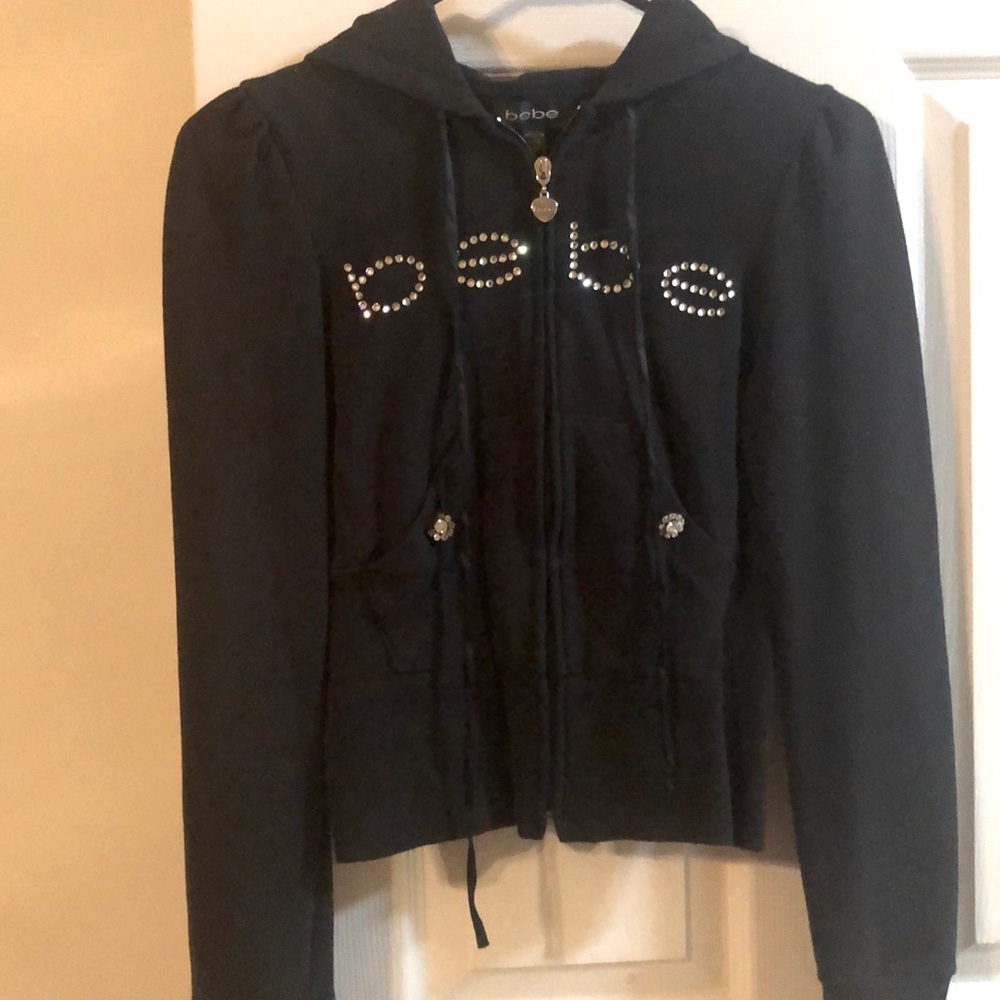 Xs Bebe jacket slight crop style with rhinestones